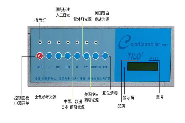 标准光源箱控制面板